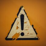 Rusty metal iron weathered sticker "caution" !